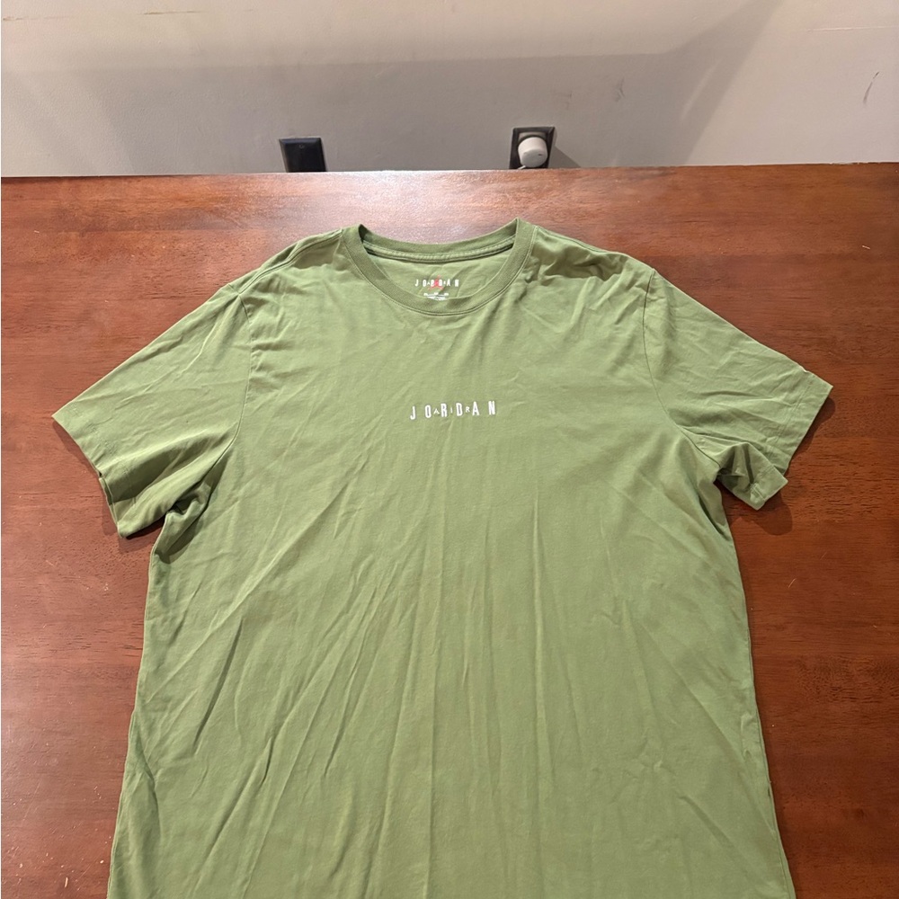 Jordan Olive Green Minimal Logo Crew Tee
